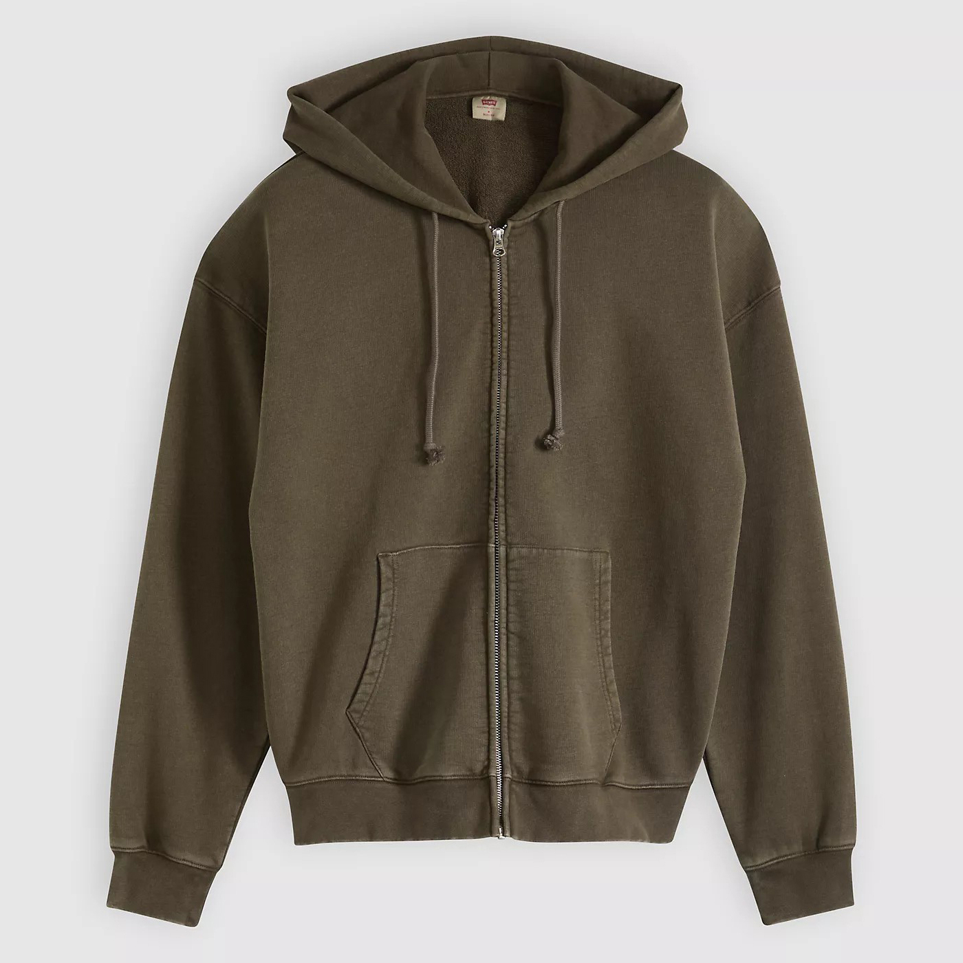 Толстовка Levi's Premium Hayes Boxy Grunge Wash Full-zip, коричневый