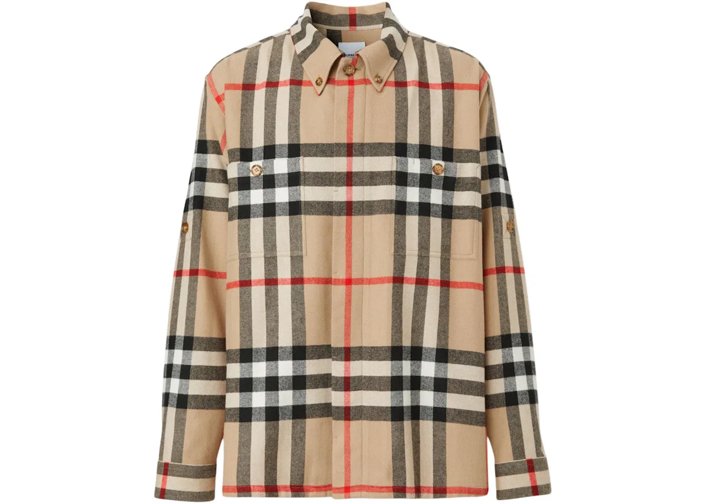Мужская рубашка с принтом Burberry House Check Wool Cotton Shirt Burberry, Archive Beige