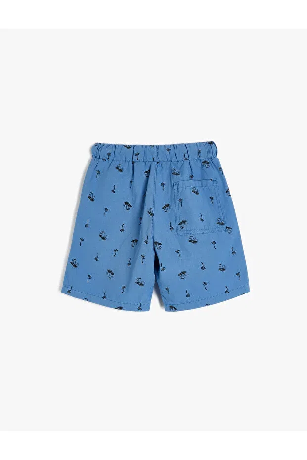 Детские шорты для мальчиков с принтом Chino shorts with pockets dinosaur printed Koton, Blue Patterned — фото 2