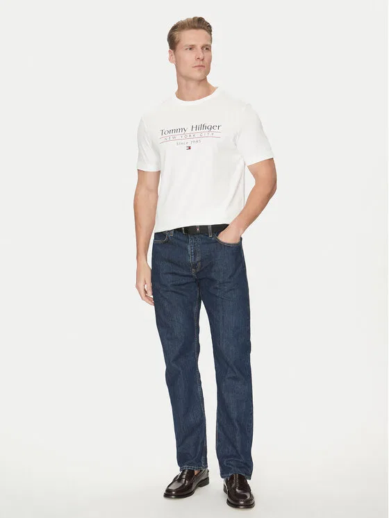 Футболка regular fit Center Stack Tommy Hilfiger, белый — фото 2