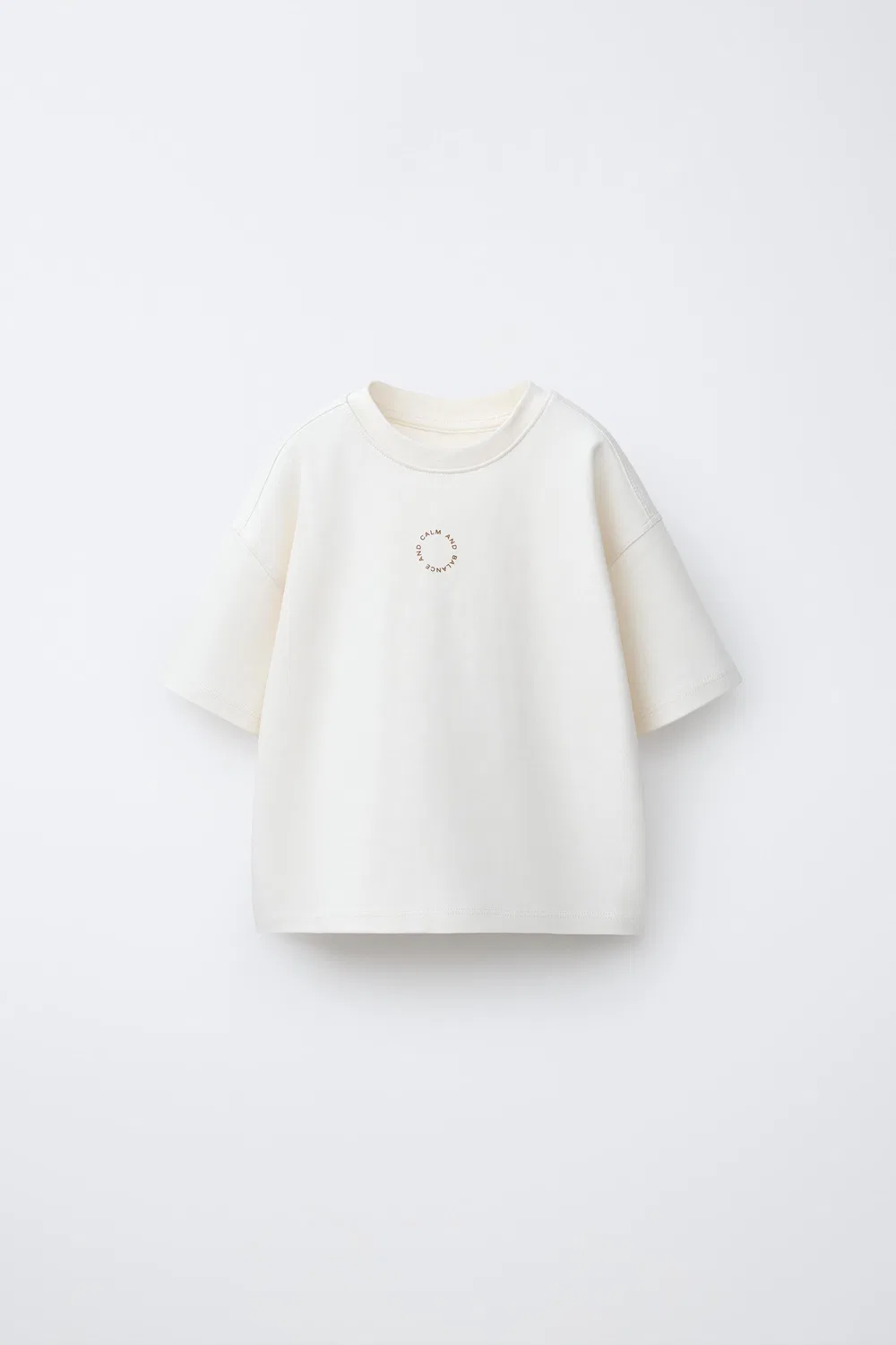 Футболка с надписью "Interlock" ZARA, Ecru