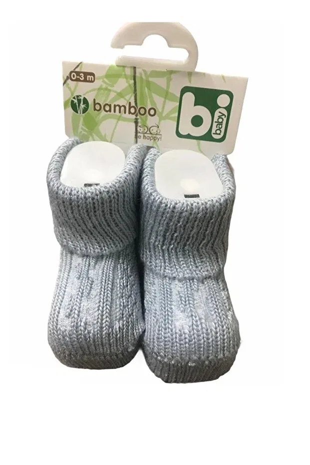 Детские носки для девочек с жаккардовым узором Bamboo jacquard baby girl soft socks Bibaby, Blue — фото 2