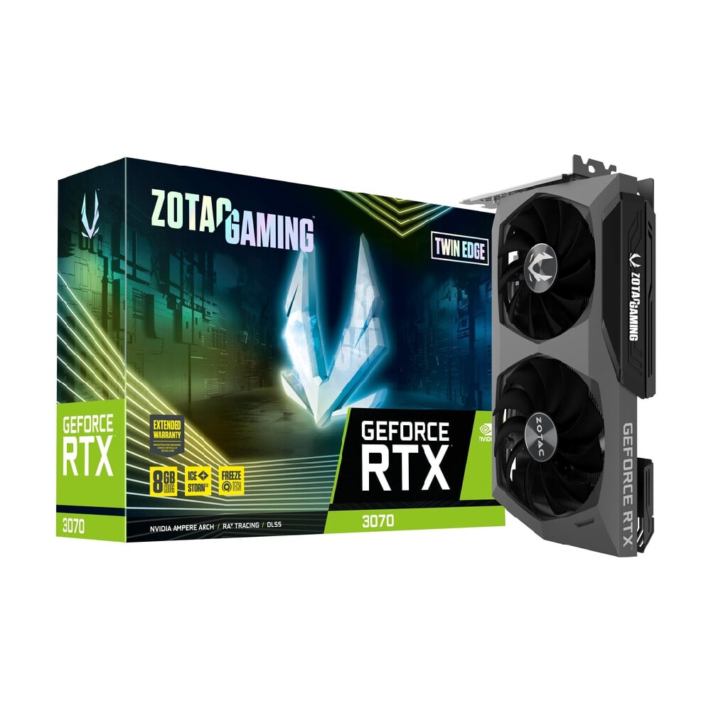 

Видеокарта ZOTAC GeForce RTX 3070 Twin Edge, 8 ГБ, серый