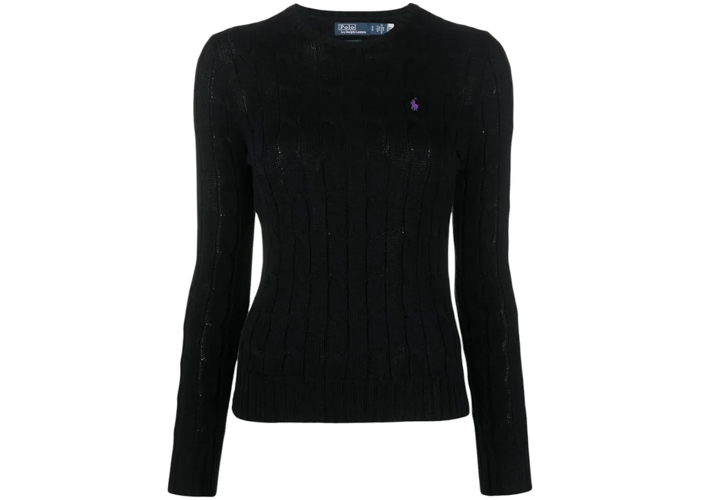 Женский свитер с узором Cable Knit Cotton Crewneck Polo Ralph Lauren, цвет Polo Black