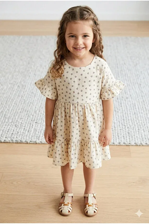 Детское платье для девочек хлопковое Grape Patterned Tayo Baby, Purple