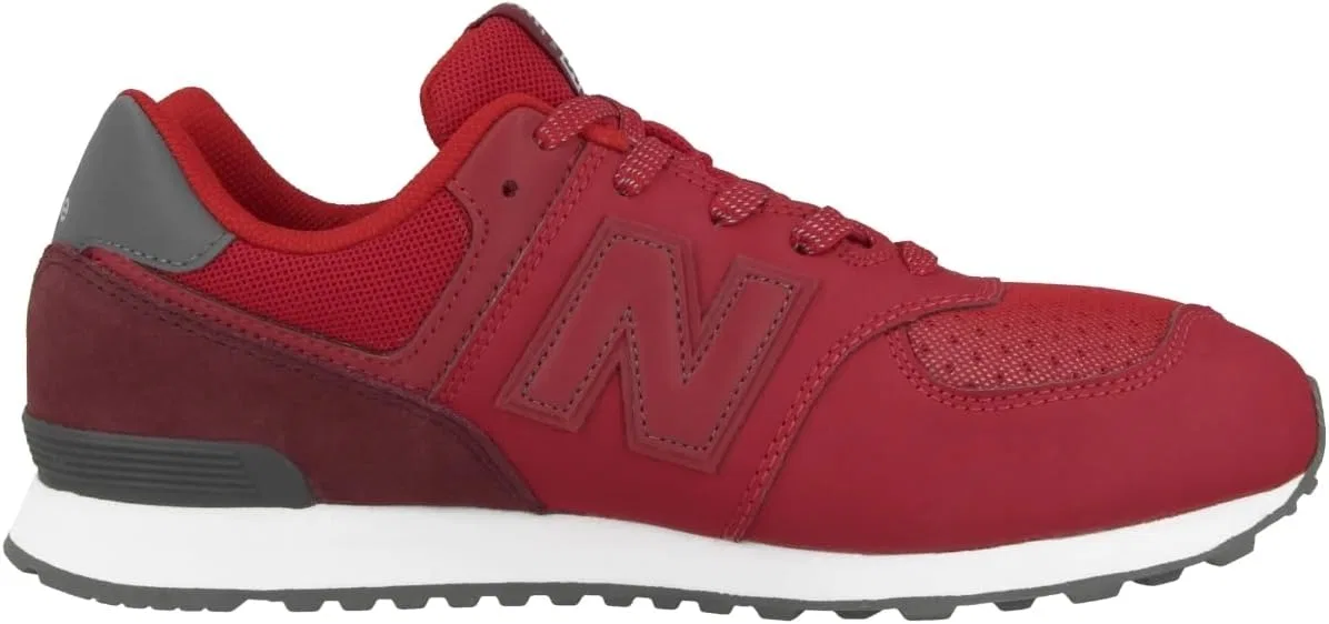 Детские кроссовки для девочек с классической шнуровкой 574 V1 New Balance, Red/Black — фото 3