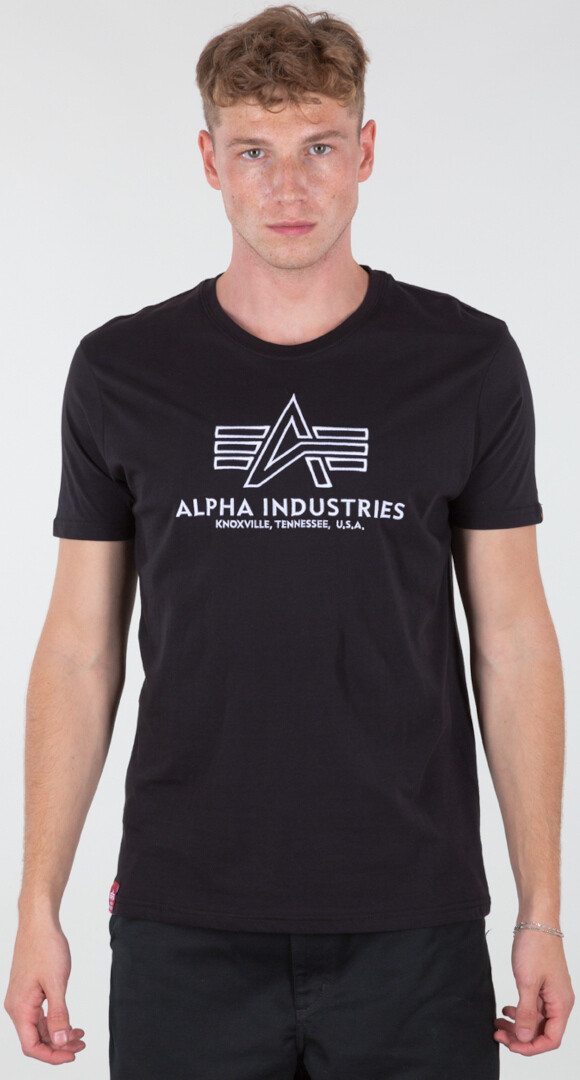 

Футболка Alpha Industries Basic Embroidery, черно-белая