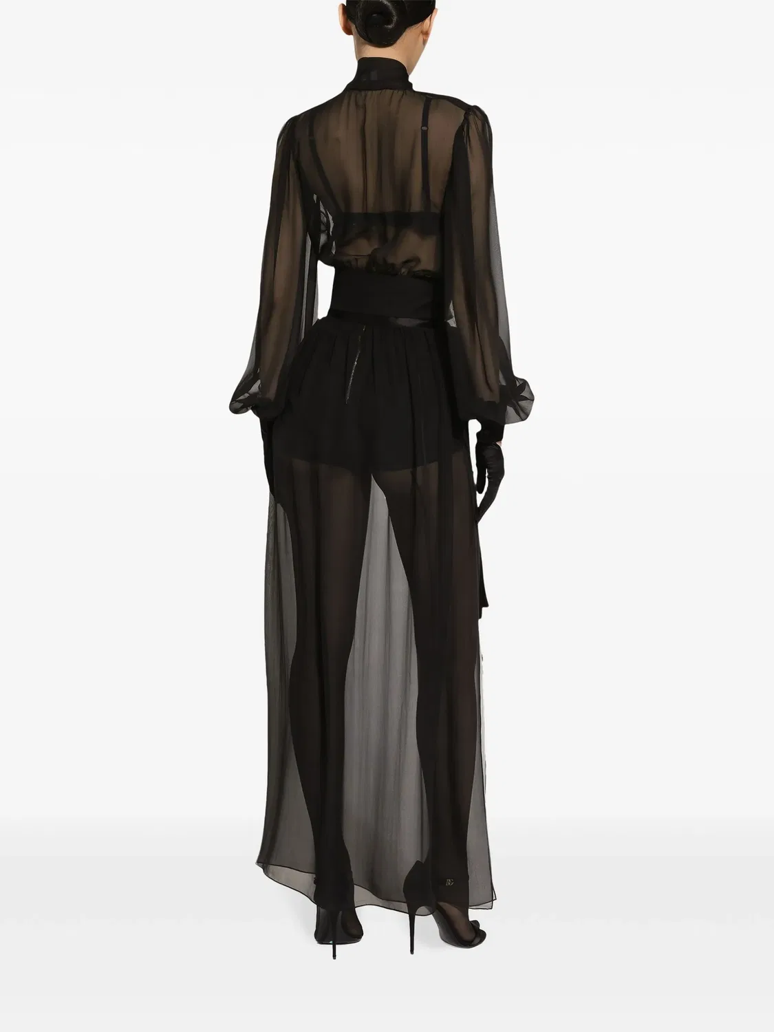 Шелковая юбка Dolce & Gabbana, черный — фото 2