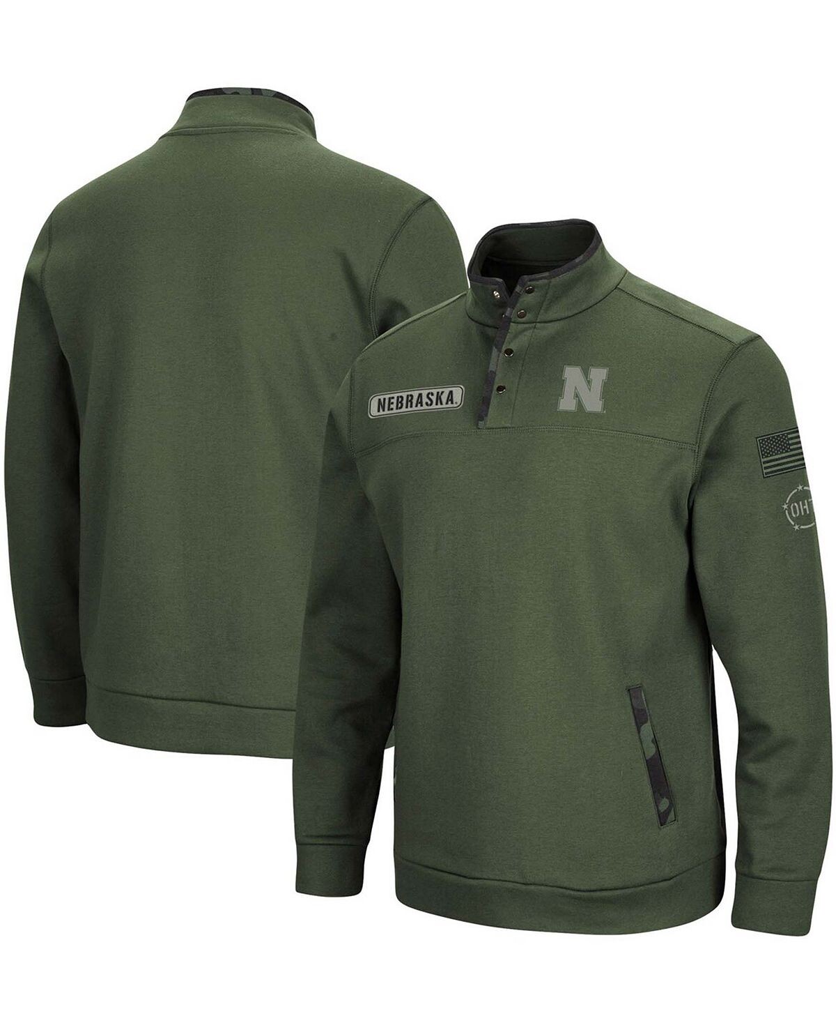 

Мужская оливковая куртка nebraska huskers oht в стиле милитари appreciation digit quarter snap Colosseum