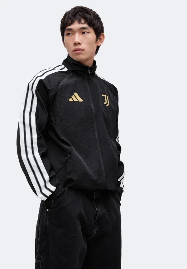 Куртка-ветровка с домашним гимном туринского «Ювентуса» Adidas Performance, черный — фото 4