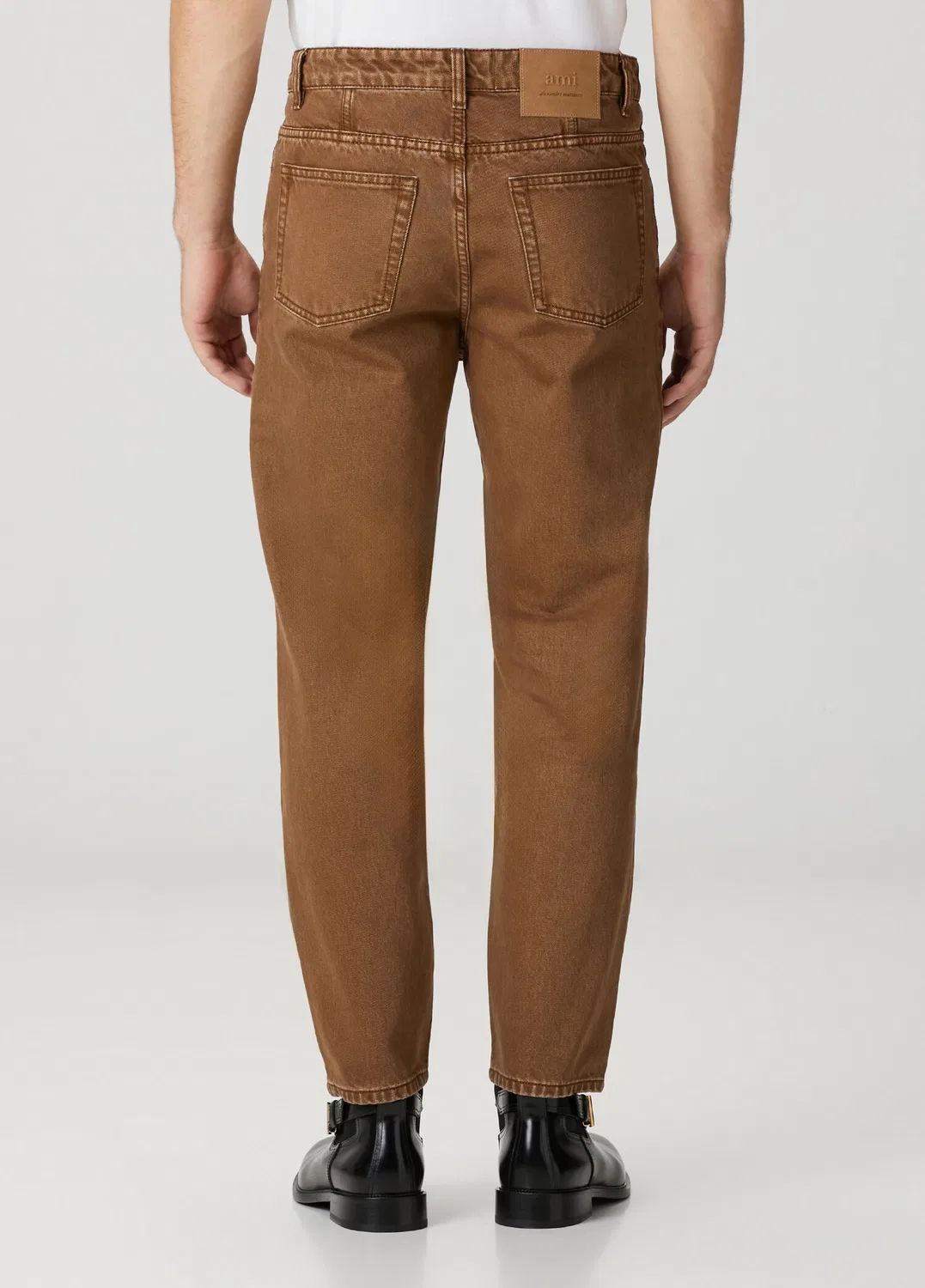 Джинсы Tapered Fit Ami Paris, taba — фото 3