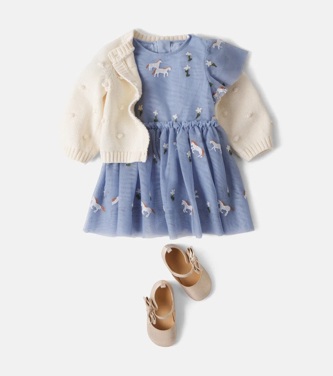 Нарядное платье из тюля с принтом Stella Mccartney Kids, синий — фото 2