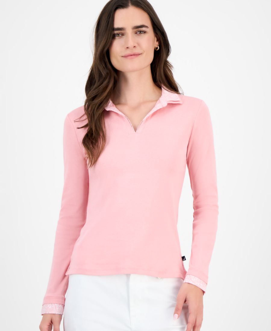 

Женская блузка с двойным воротником и длинными рукавами от Nautical Jeans Nautica Jeans, Bridal Rose