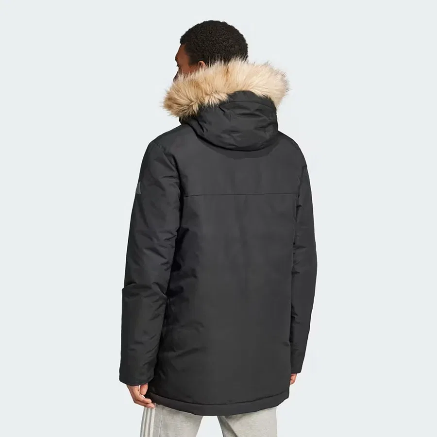 Мужская куртка-парка с принтом, 3/4 рукав, adidas, Черный — фото 2