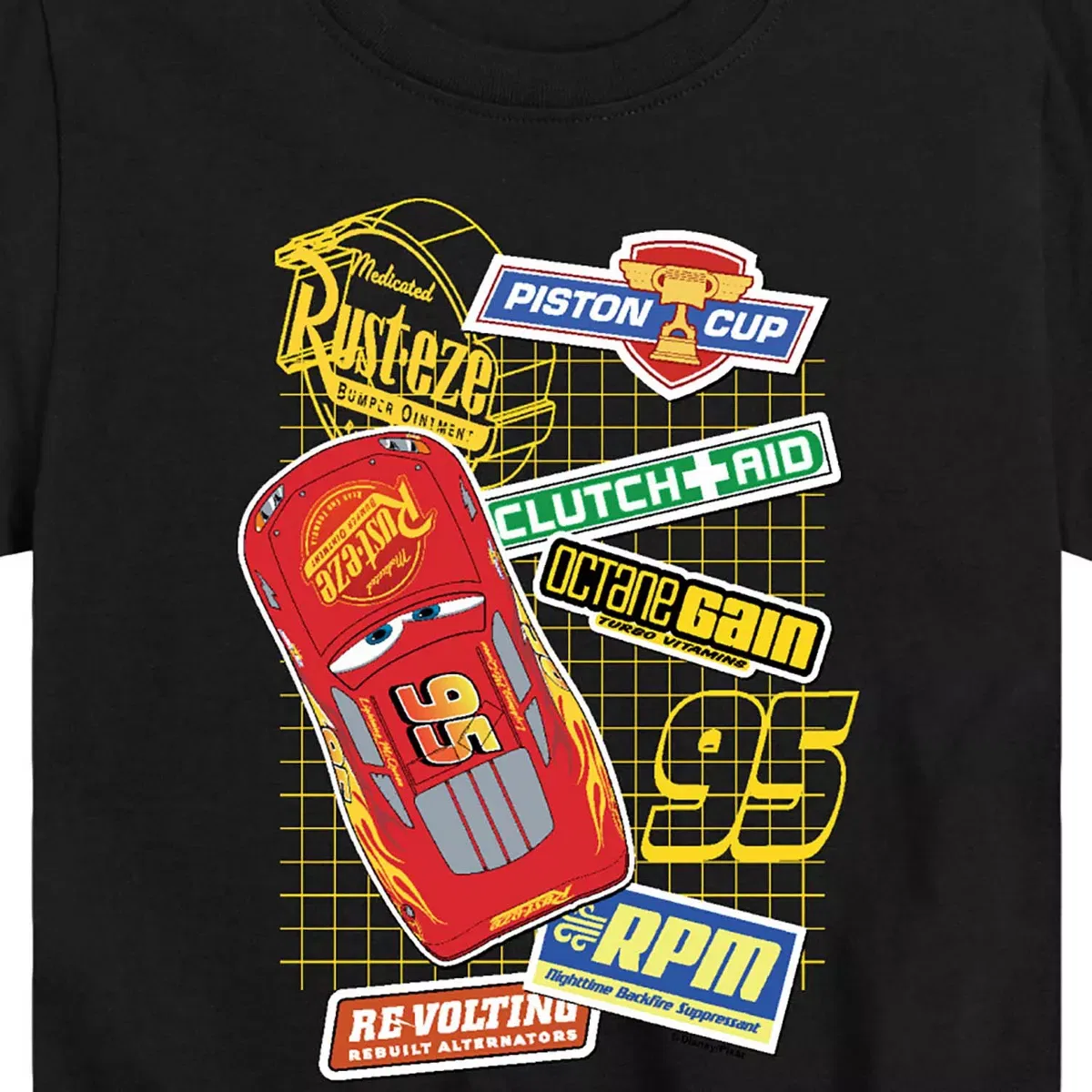 Детская футболка с принтом Cars Short Sleeve Graphic T-Shirt Cars, Black — фото 2