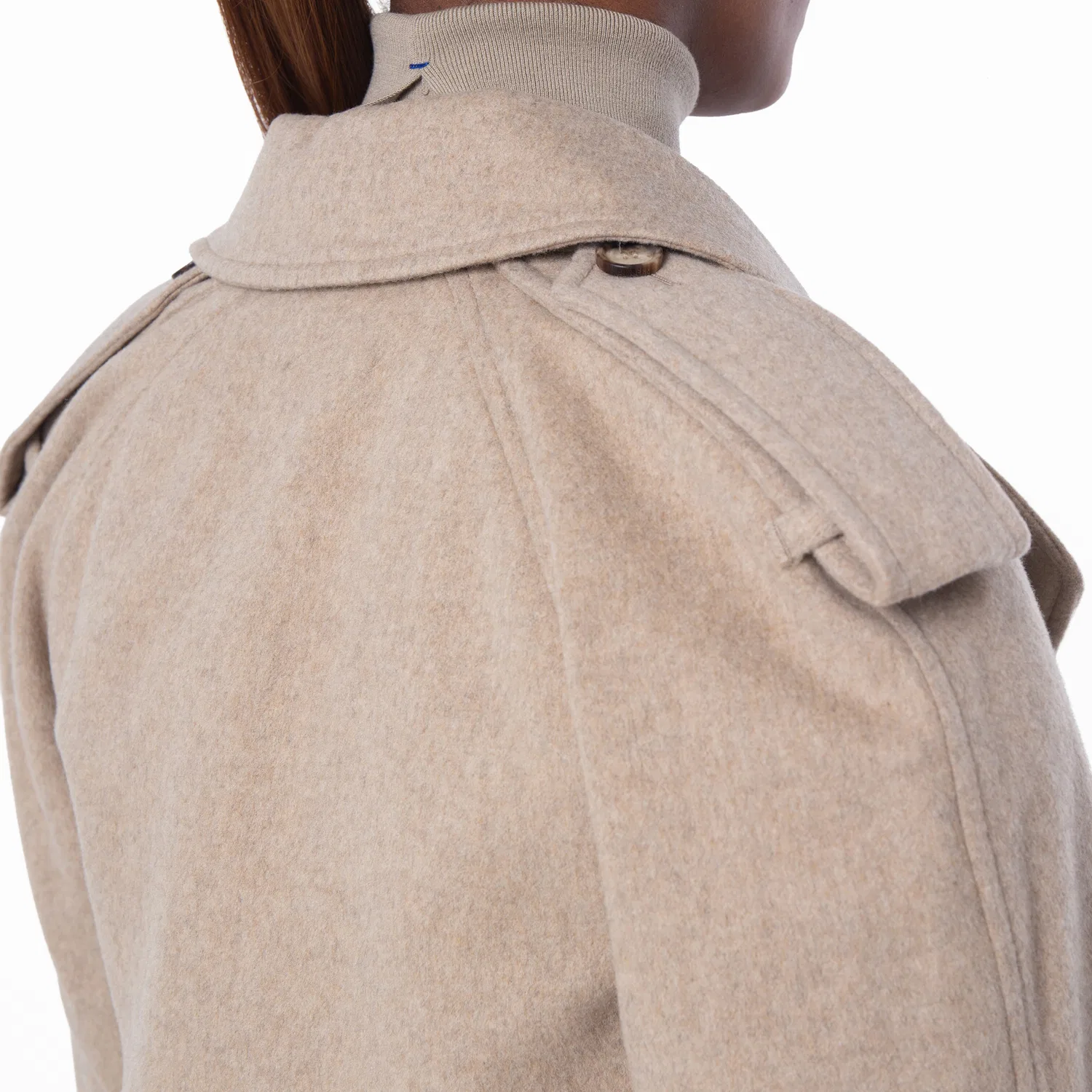 Пальто-тренч из кашемира с поясом Cashmere Wrap Belted Trench Coat Burberry, Flax — фото 3