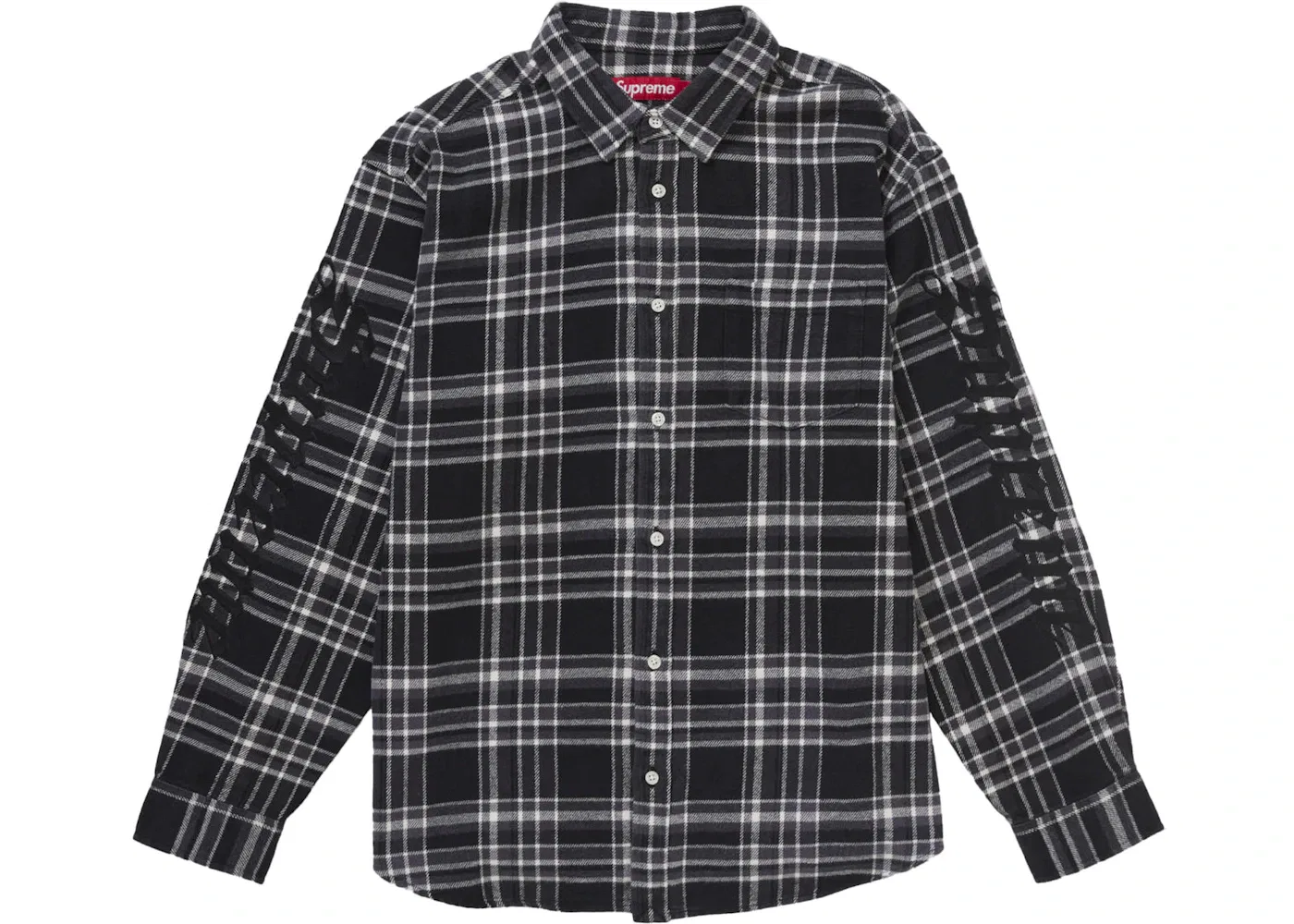 Мужская фланелевая рубашка с принтом Old English Plaid Supreme, Black