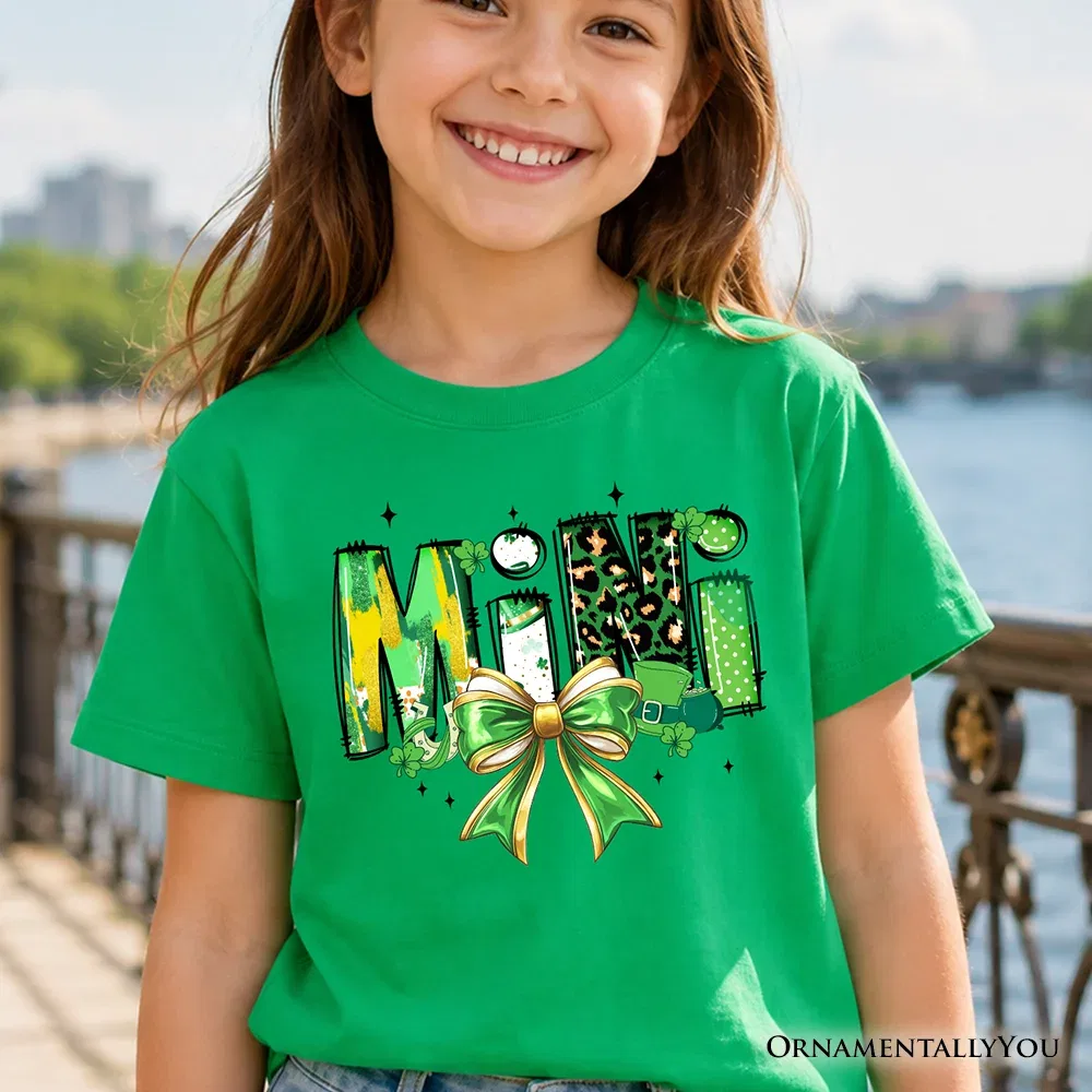 Детская футболка для мальчиков с принтом клевера Lucky Clover Kids T-Shirt Shamrock St Patrick's Day Tee OrnamentallyYou, Irish Green — фото 2