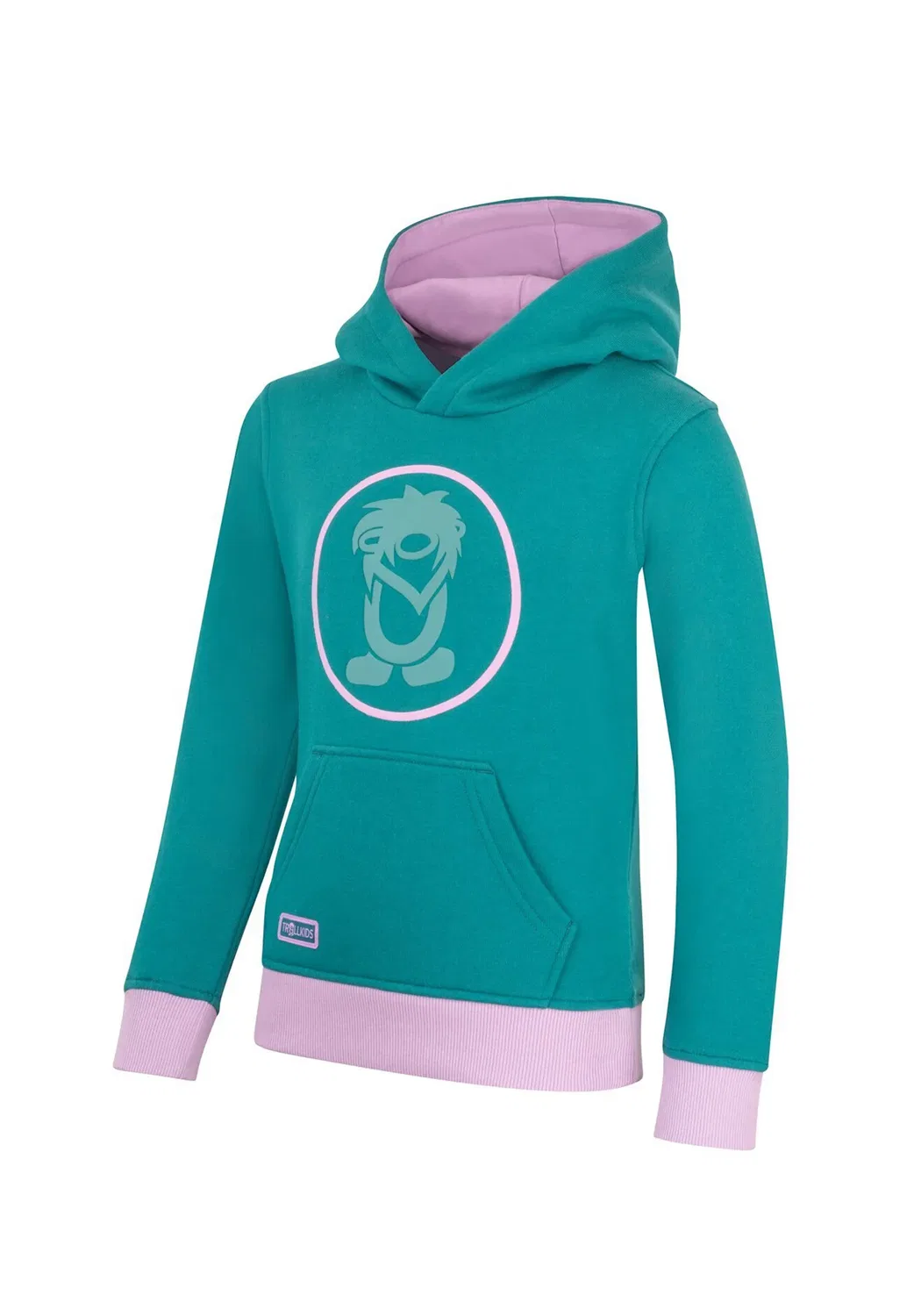 Детский свитер с троллем, унисекс - худи Trollkids, Ocean Green/Light Violet/Dusty Teal — фото 3
