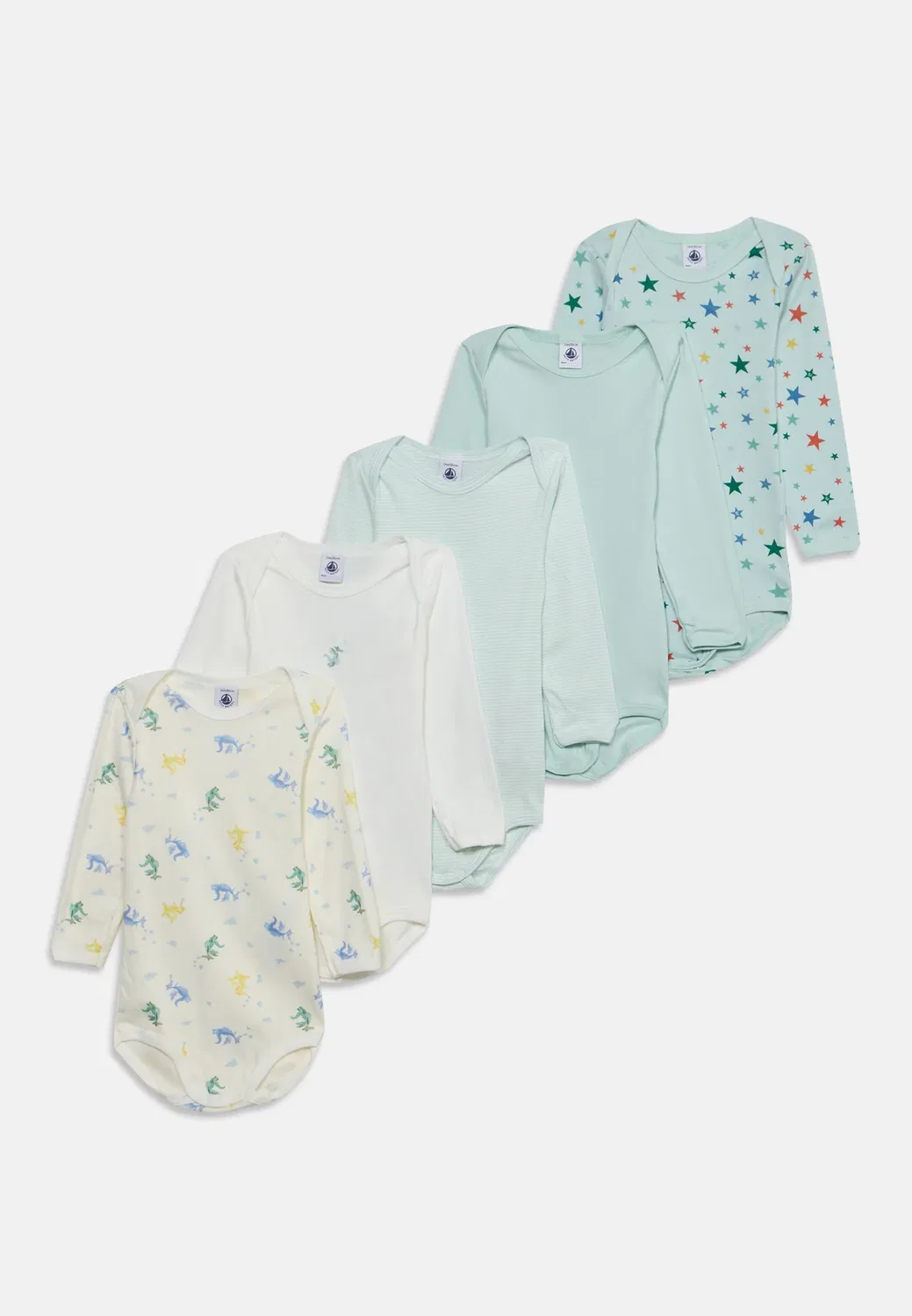 5 кубиков пресса - боди Petit Bateau, Multi-Coloured