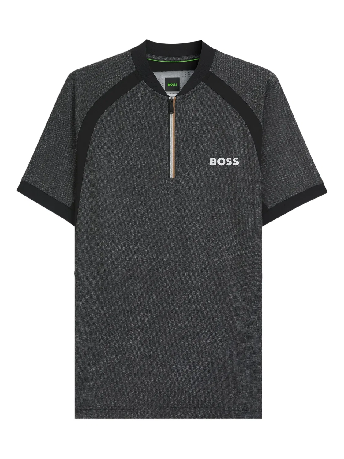 BOSS Футболка с молнией, серый