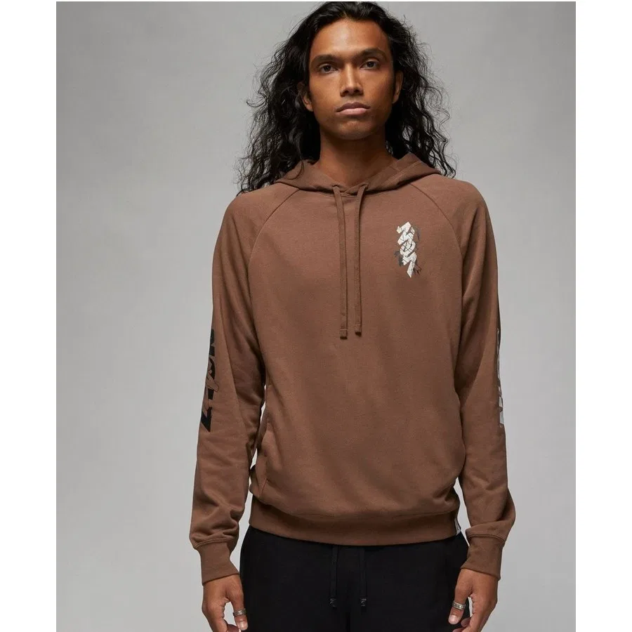 Мужской худи с капюшоном из футера Jordan Dri-FIT Nike, Коричневый
