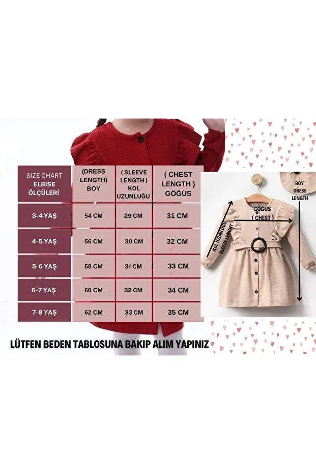 Детское платье для девочек с длинным рукавом Gray and red girl's dress Aden Kids, Red — фото 2