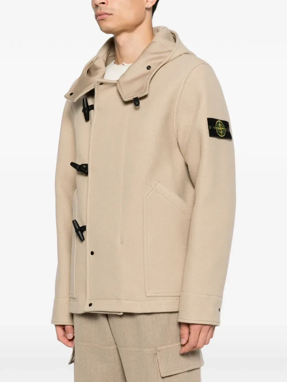 Куртка с капюшоном на застежке-тумблере Stone Island, бежевый — фото 3