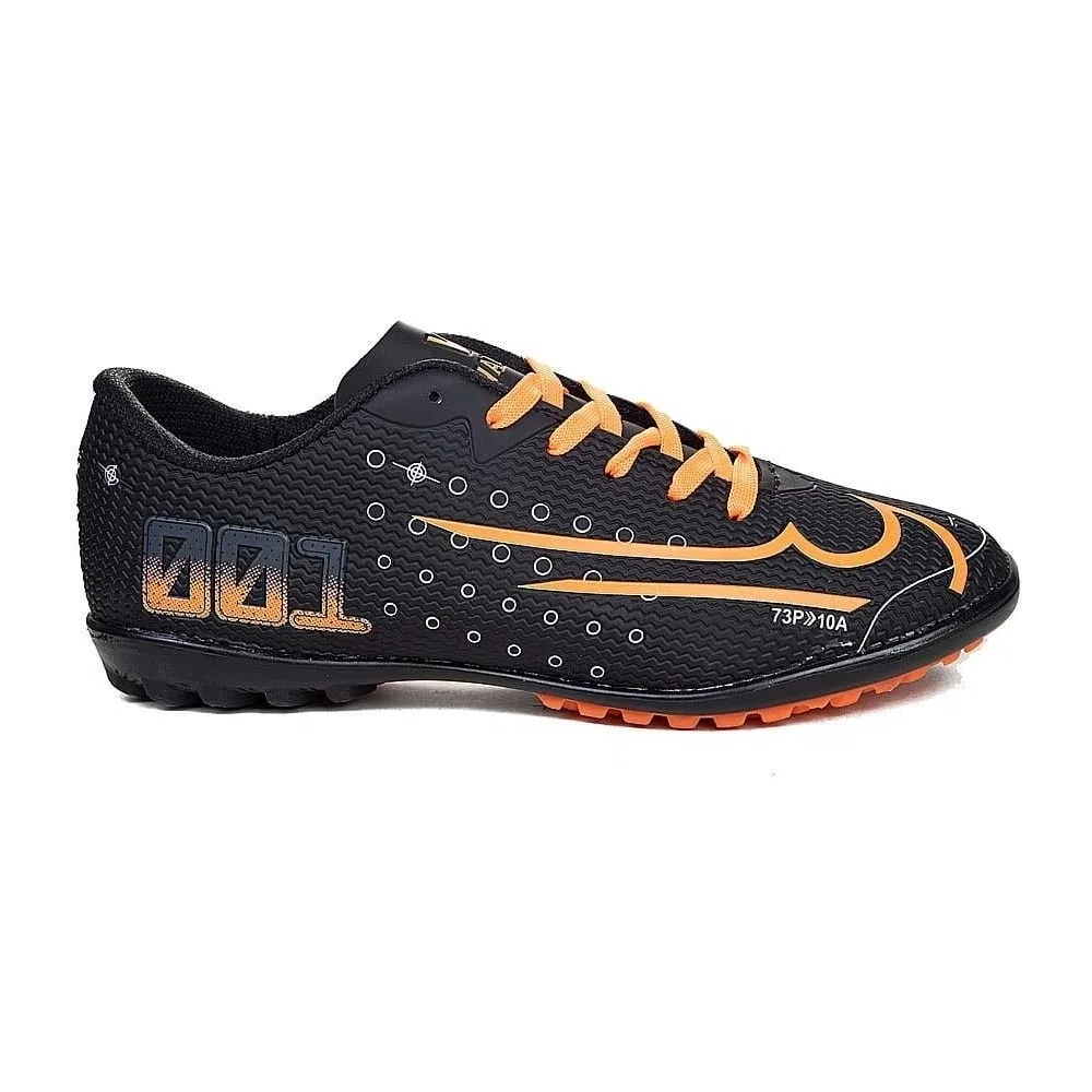 Детские футбольные бутсы для мальчиков с искусственной кожей Black Orange RUNSTEP