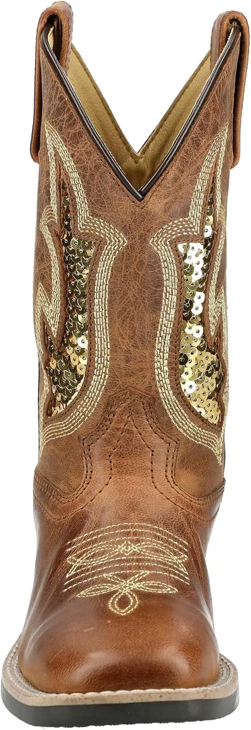 Детские сапоги для девочек с принтом Nevada Smoky Mountain Boots, Brown Oil Distress/Gold — фото 2