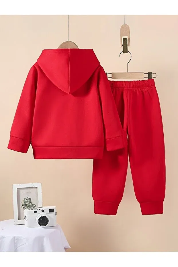 Детский комплект спортивной одежды с принтом Astronaut Premium Sweatshirt & Sweatpants Set Let'S Wear, Red — фото 2