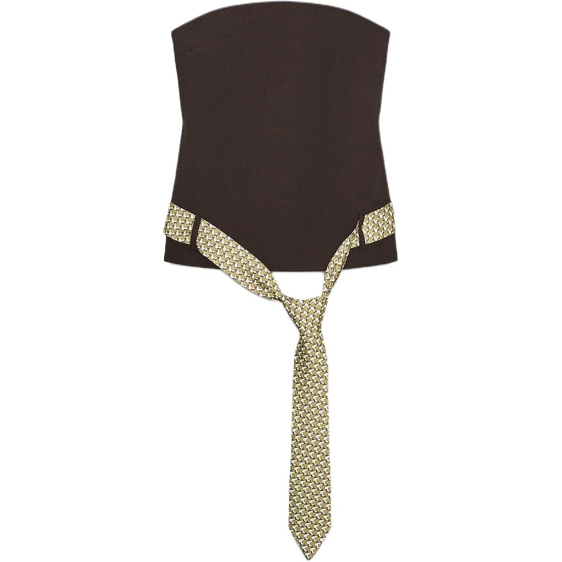 Женский топ без бретелек прямого кроя Brown ZARA, Brown