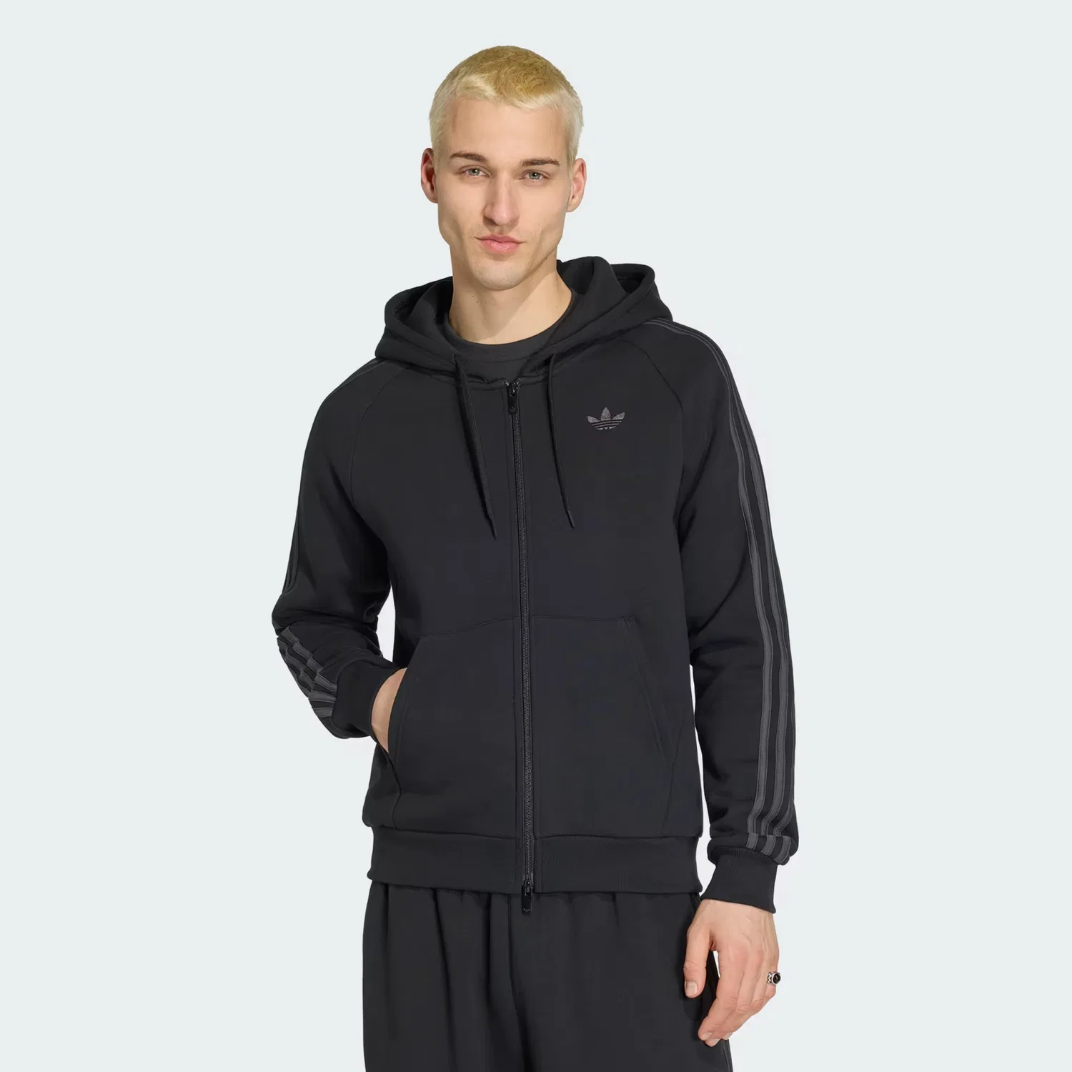 Мужское худи на флисе Adicolor Over the Hood Stripes Adidas Originals, черный
