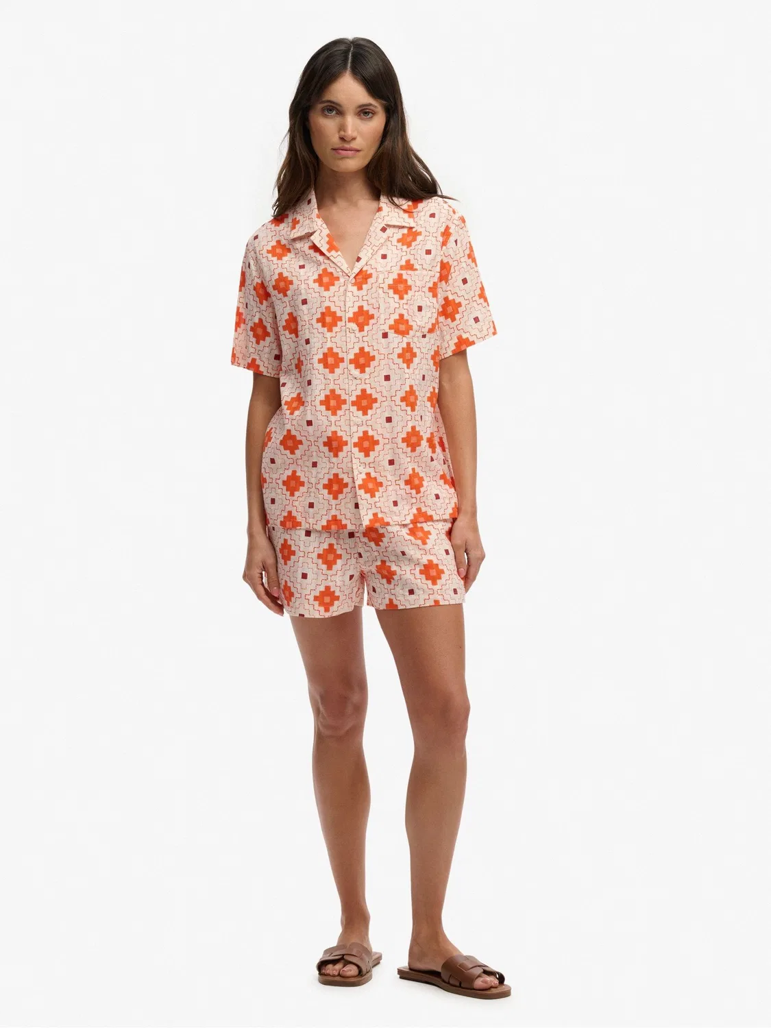 Рубашка с коротким рукавом Beach Printed Superdry, оранжевый — фото 4