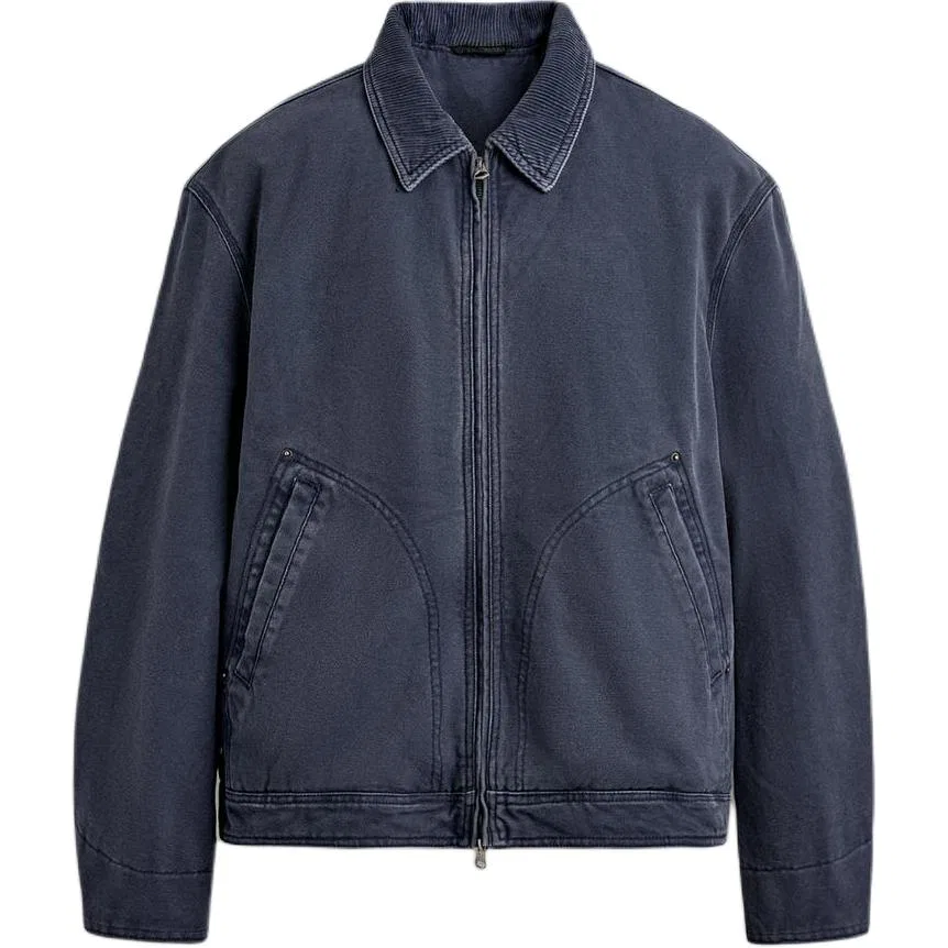 Мужской пуховик с лацканами, синий, ZARA, Blue