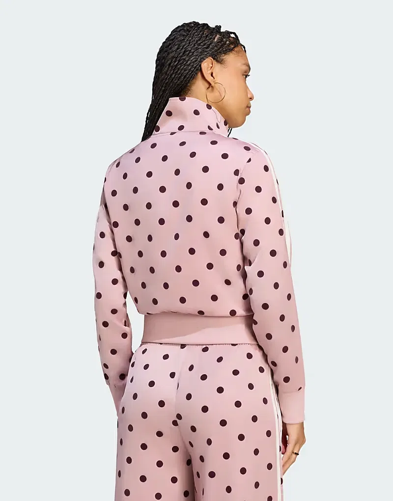 Спортивная куртка Adidas Originals Satin polka dots tt в двухцветном сиреневом цвете — фото 4