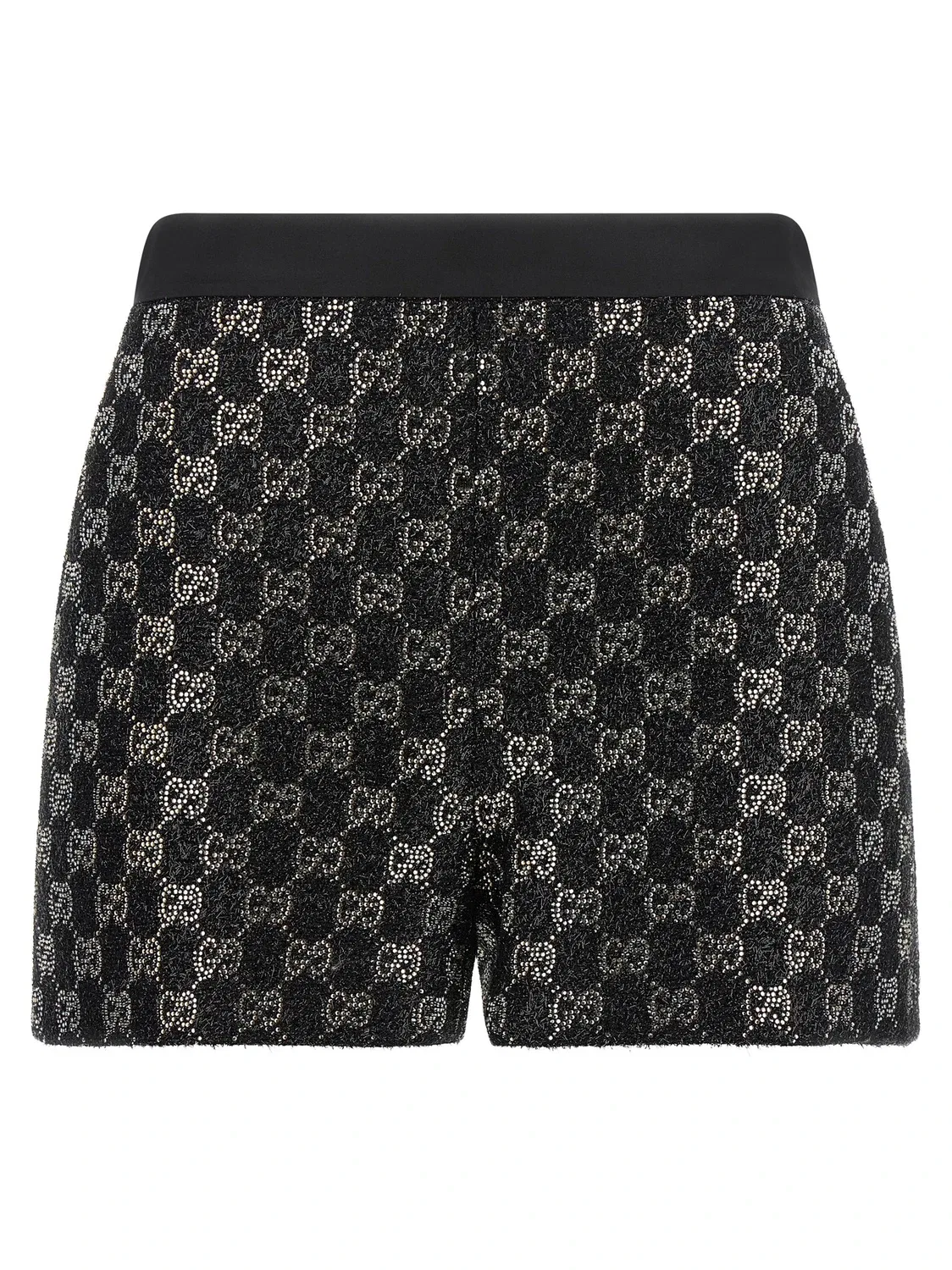 Шорты с вышивкой Gucci, черный