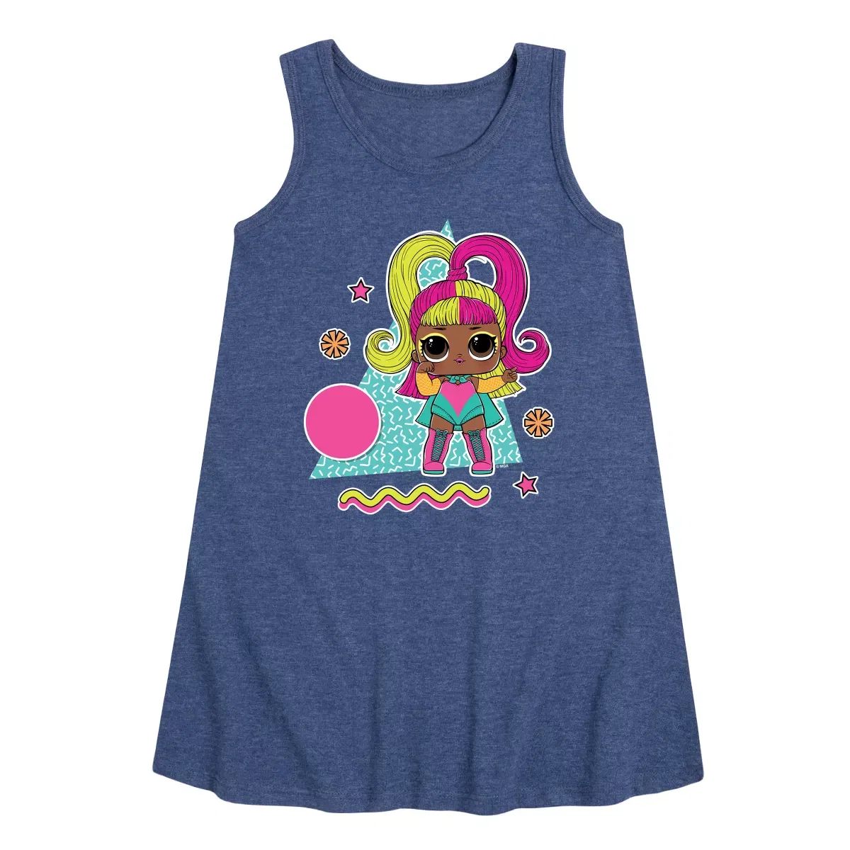 Детское платье-трапеция без рукавов Glow Grrrl Retro Styled L.O.L. Surprise!, Heather Navy