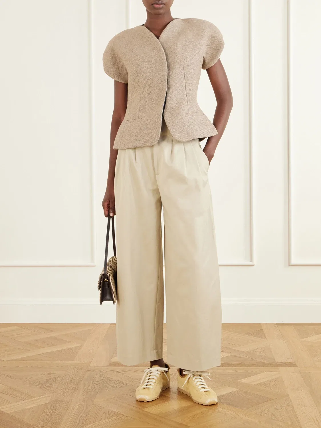 Блейзер La Veste Oval из шерстяной смеси Jacquemus, бежевый — фото 2