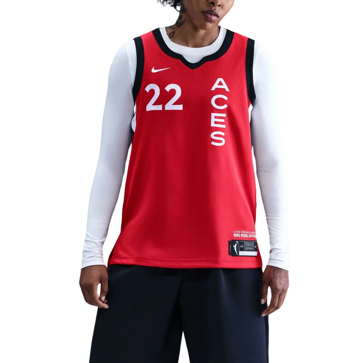 Мужская игровая майка A'ja Wilson Las Vegas Aces 2024 Rebel Edition Dri-FIT WNBA Victory Jersey 'University Red' Nike, University Red — фото 3