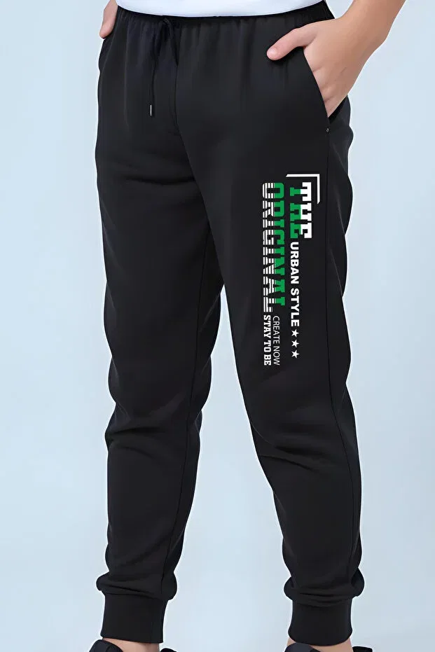 Детские спортивные штаны для мальчиков с принтом Urban Style Printed Jogger Sweatpants Panios Kids, Black — фото 3