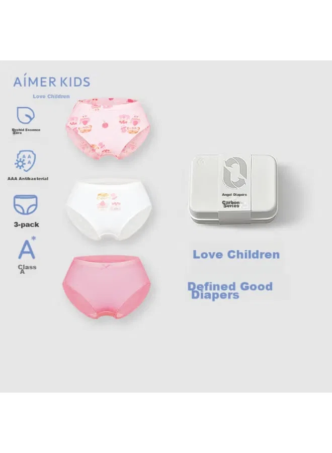 Трусы-слипы детские с антибактериальной защитой комплект 3 шт Aimer Kids, розовый