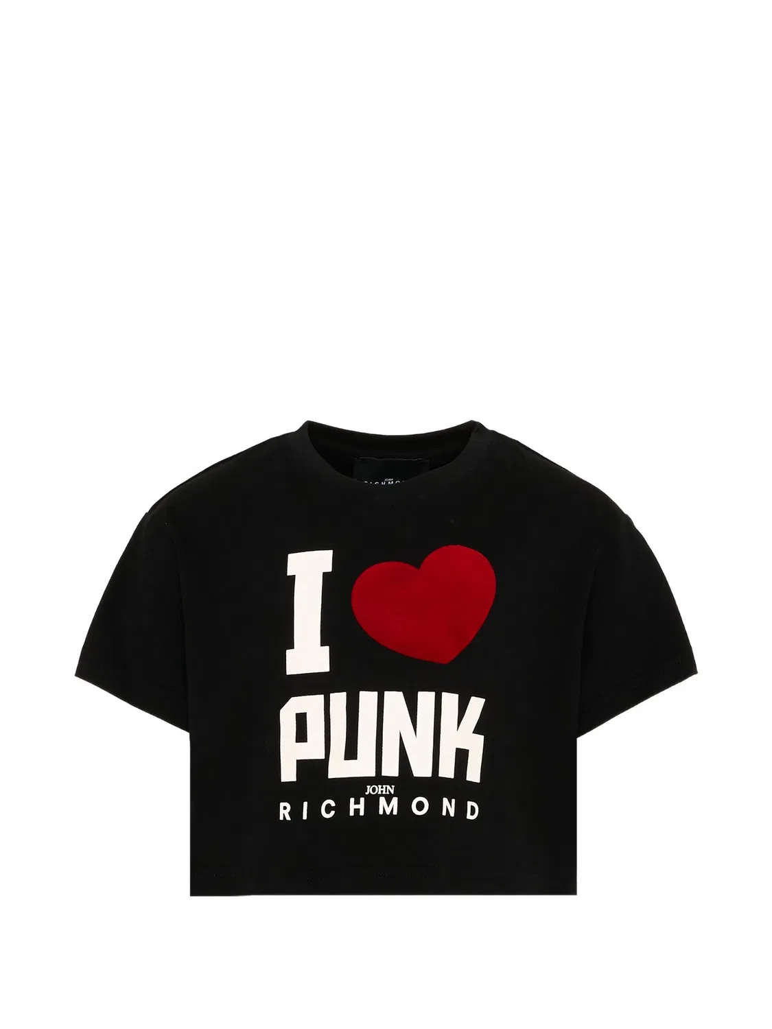 Укороченная футболка с логотипом John Richmond Junior, черный