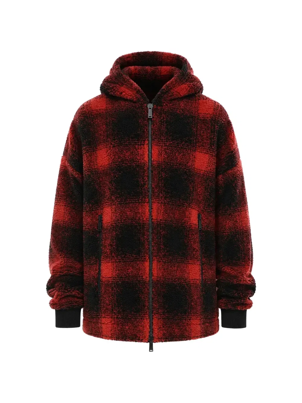 Клетчатая куртка с капюшоном Dsquared2, красный
