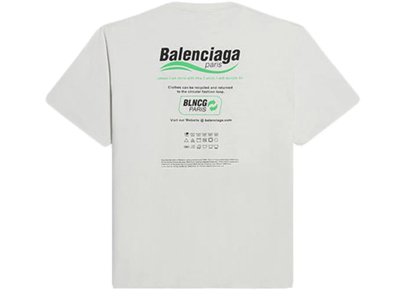Мужская футболка с принтом Balenciaga Dry Cleaning Boxy Logo Tee, White — фото 2