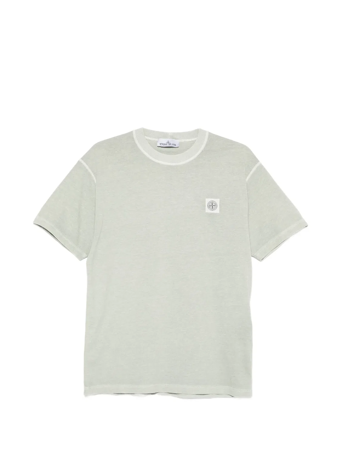 Футболка с логотипом в шалфейном зеленом Stone Island, зеленый