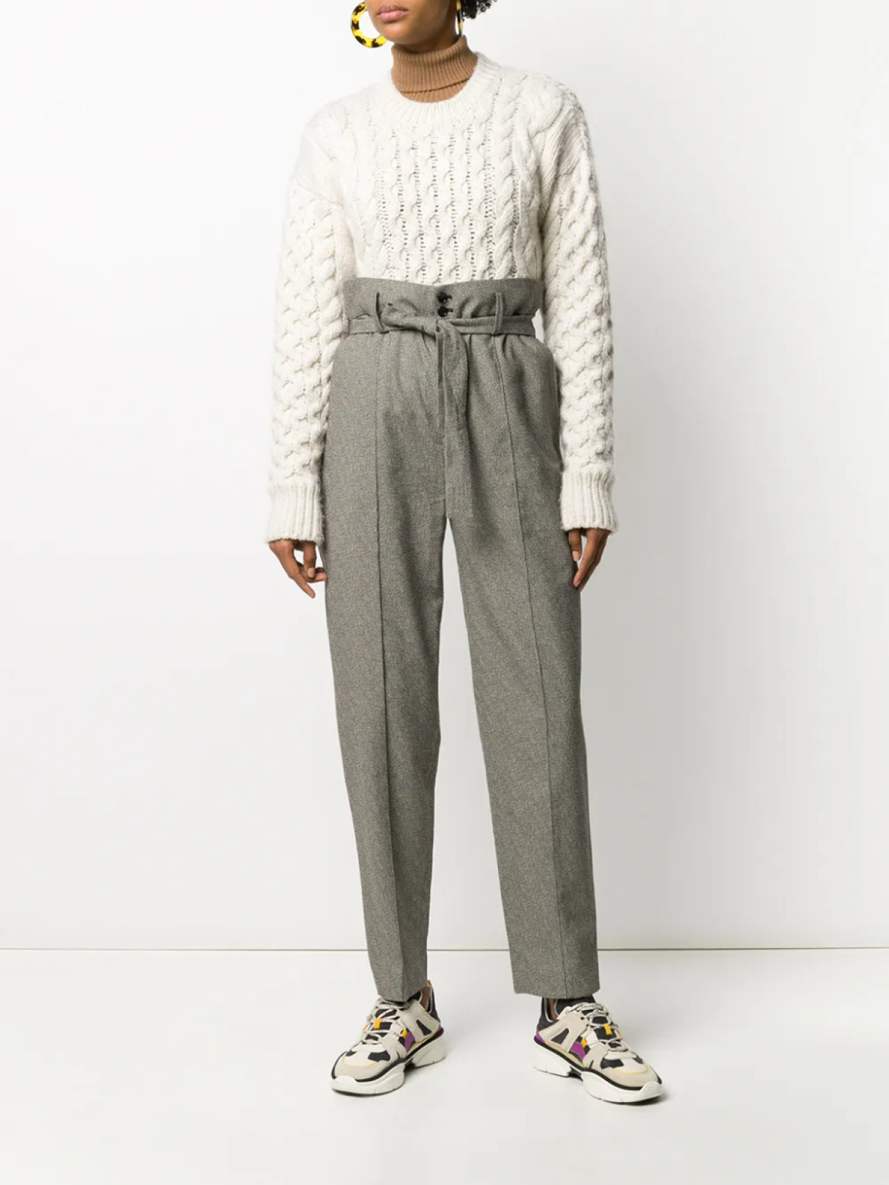 ISABEL MARANT брюки Emilia с завышенной талией, серый — фото 2