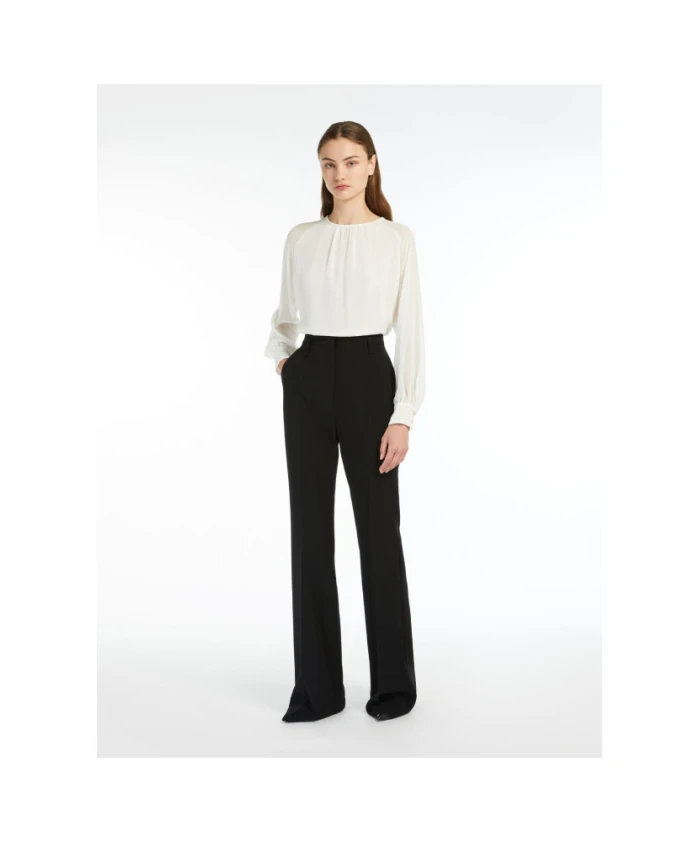 Расклешенные брюки из кади Max Mara, черный — фото 2