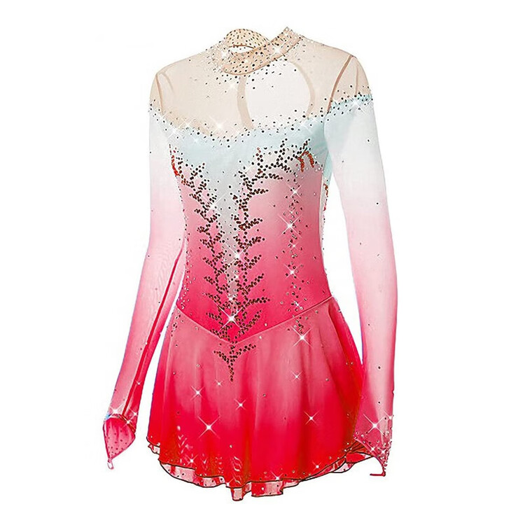 

HEAD Платье для фигурного катания Custom, синий длинный рукав, костюм для девочек, Kosen Red, размер XS