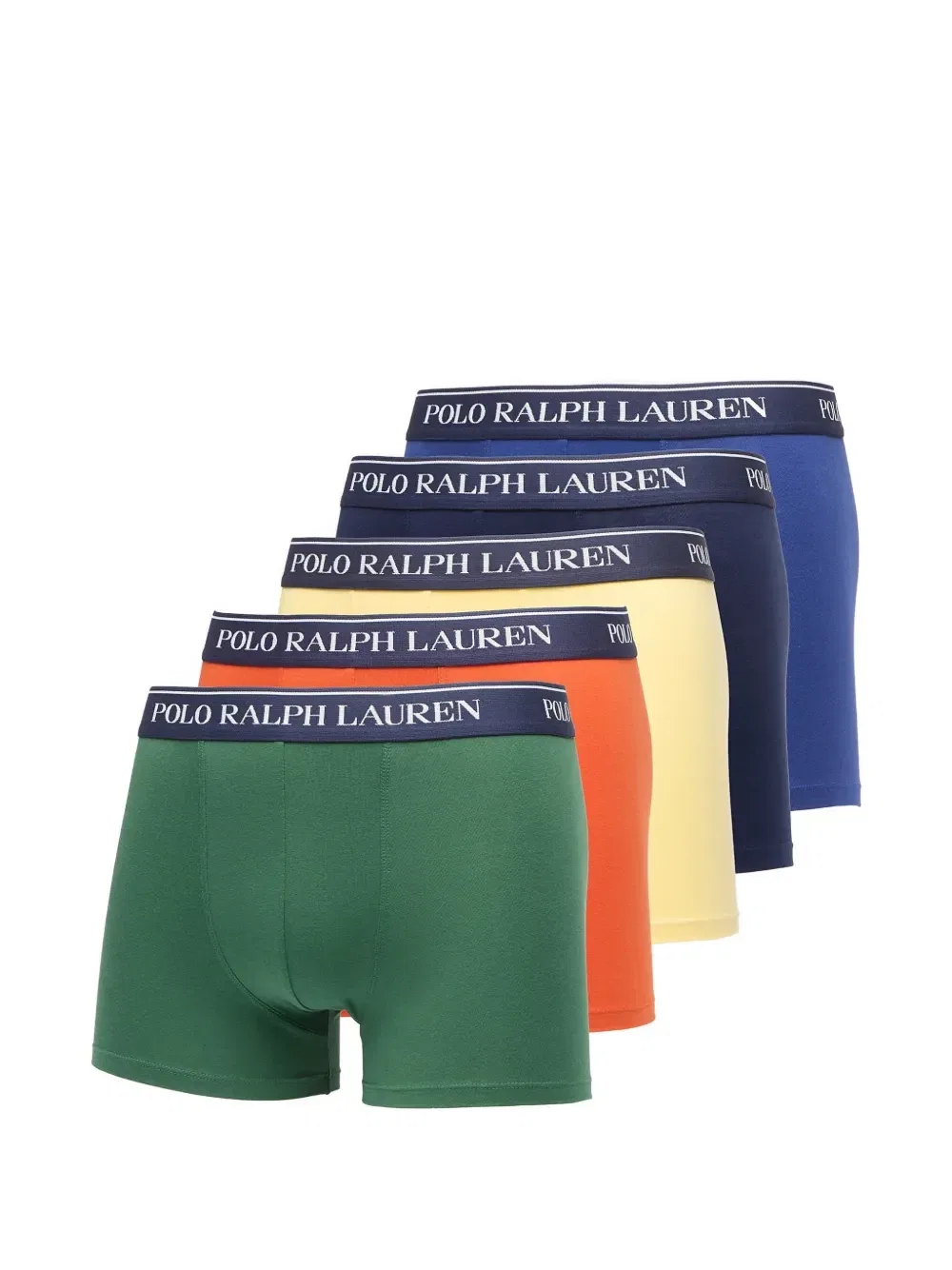 Комплект из пяти трусов с поясом с логотипом Polo Ralph Lauren, зеленый